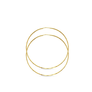 14K Yellow Gold 55mm Large Classic Endless Hoop Earrings Wholesale